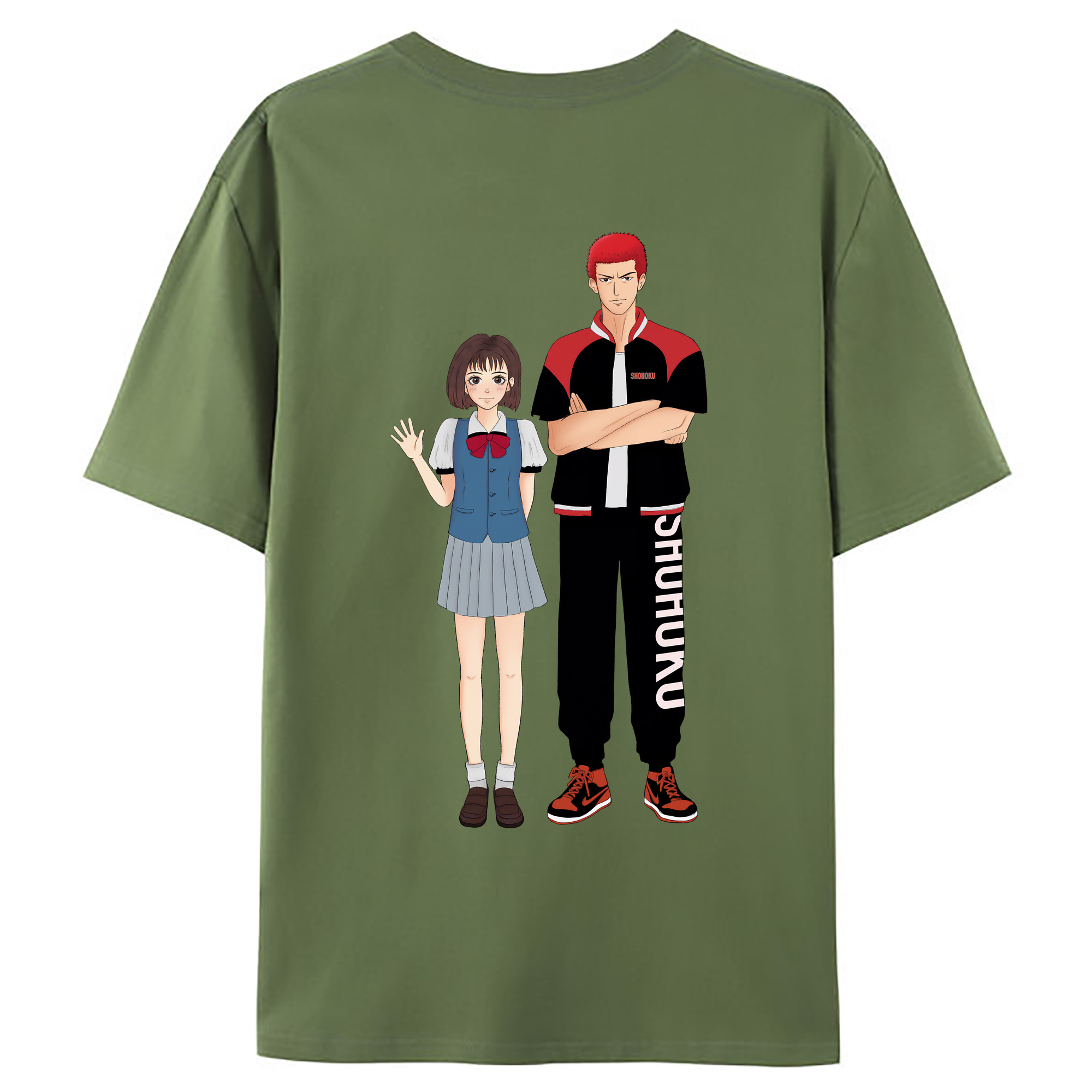 （画像用） SLAM DUNK／スラムダンク 綿100％ メンズ半袖Tシャツ（バックプリント） 通気性